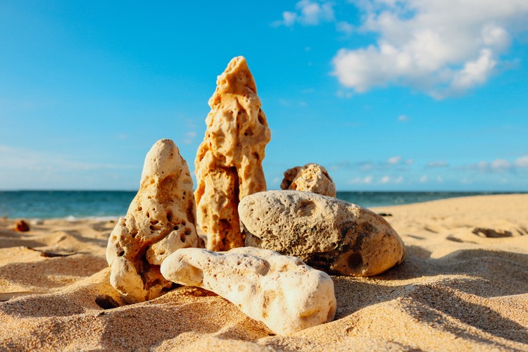 岩石，沙子，Beach，石头，自然，蓝色，夏天，水