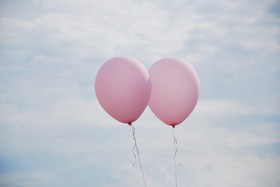 balloons，天空蓝，云，爱，浪漫，气球