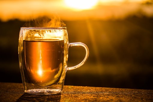 茶杯, 杯茶, T恤, 喝, 热, 蒸汽, 薄荷茶, 享受, 咖啡碱, 受益
